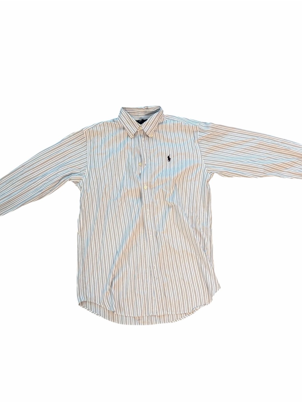 Polo by Ralph Lauren Blue and White Striped Button-Down Shirt - Picture 4 of 5